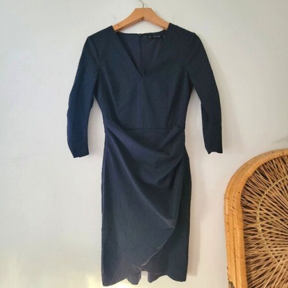 Zara Basic Collection Blue Sheath Dress S - Picture 1 of 8